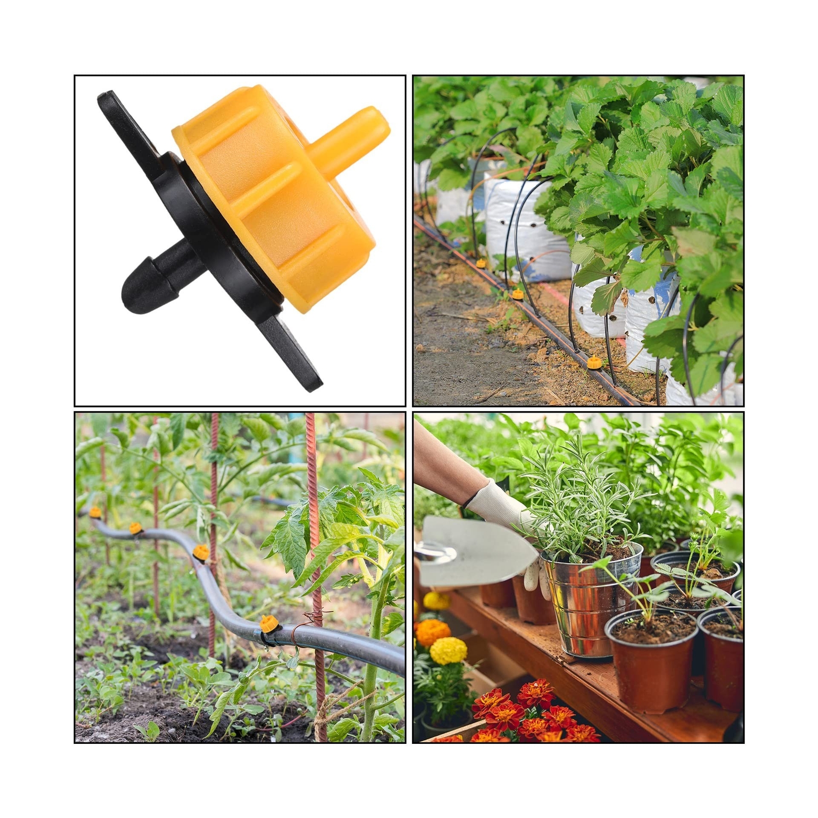 50 Pcs Drip Irrigation Emitters 1/4 Inch 2 GPH Water Tubing Irrigation Tubing…