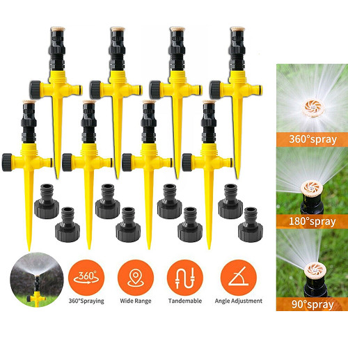 360° Rotation Auto Irrigation System Garden Lawn Sprinkler Patio Save Water NEW