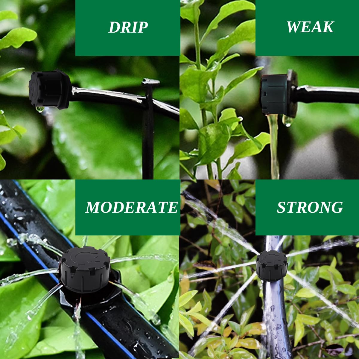 200PCS Adjustable Irrigation Drippers Sprinklers 1/4 Inch Emitter Dripper Micro