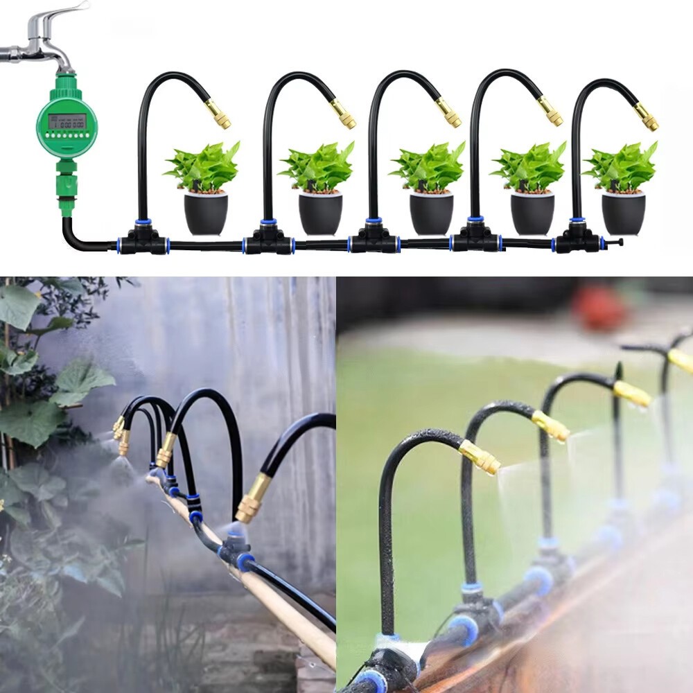 65ft Drip Irrigation Kit Garden Irrigation System Plant Watering Drip Adjustable