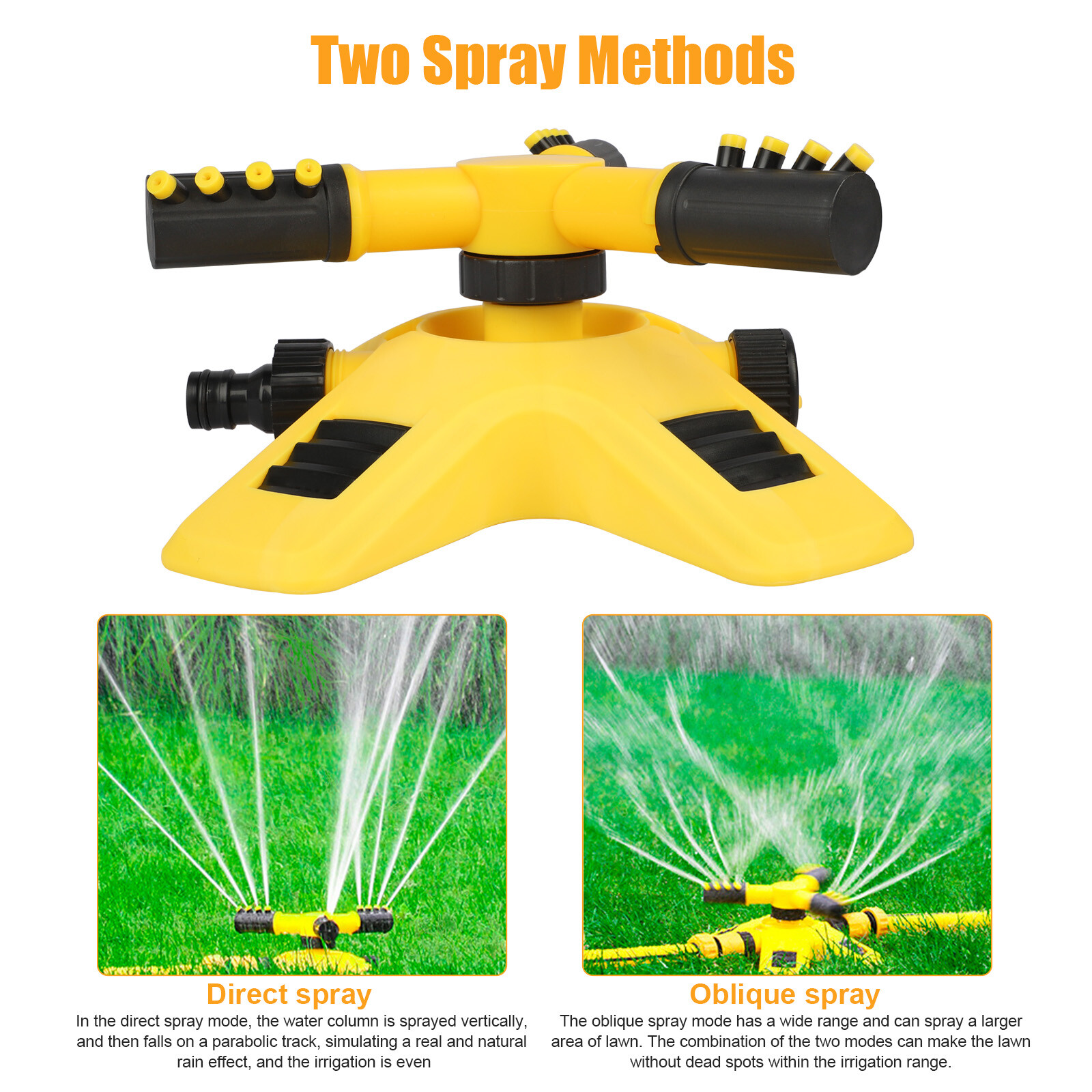 Garden Lawn Sprinkler 360°Auto Spray Grass Watering Irrigation System Patio Yard