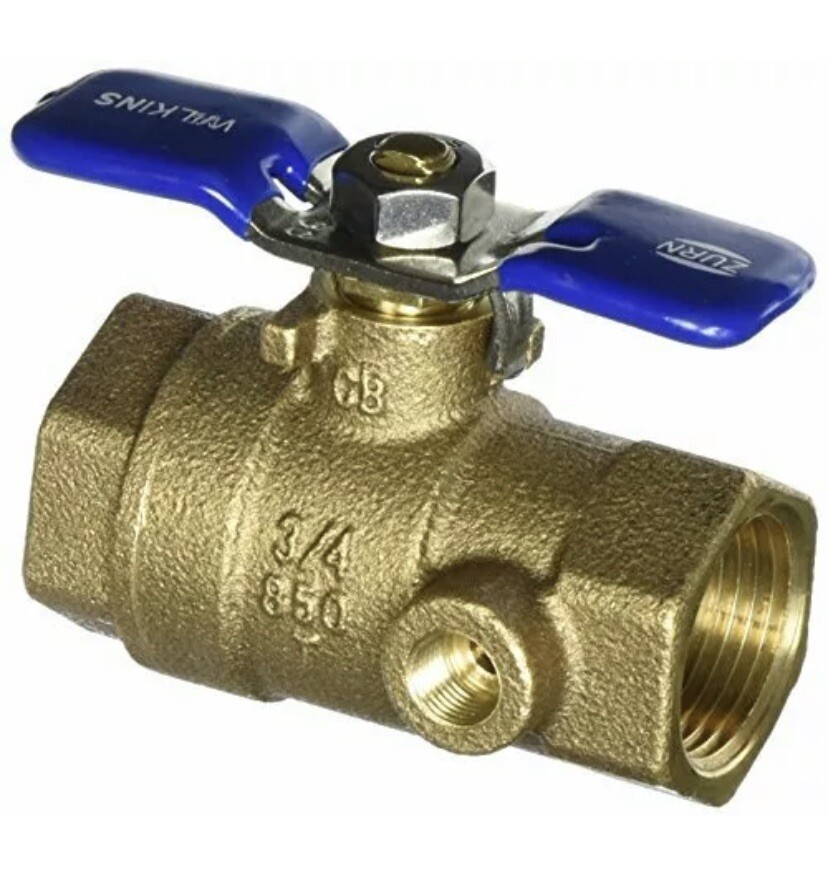 OEM Zurn 34-850T Wilkins 3/4 In Tapped Ball Valve Freeze Resistant Backflow PVB