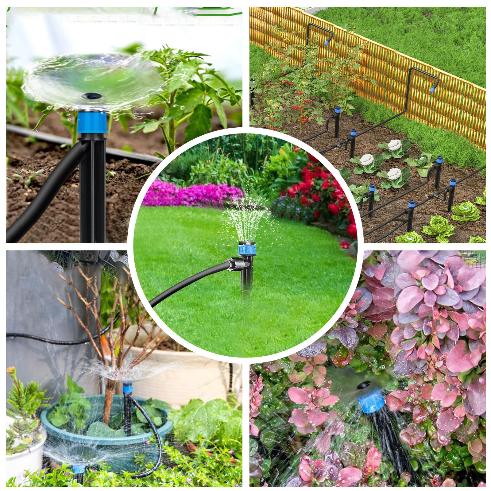 30Pcs Drip Irrigation Emitter 1/4″ Garden Drip Watering System 360° Adjustable