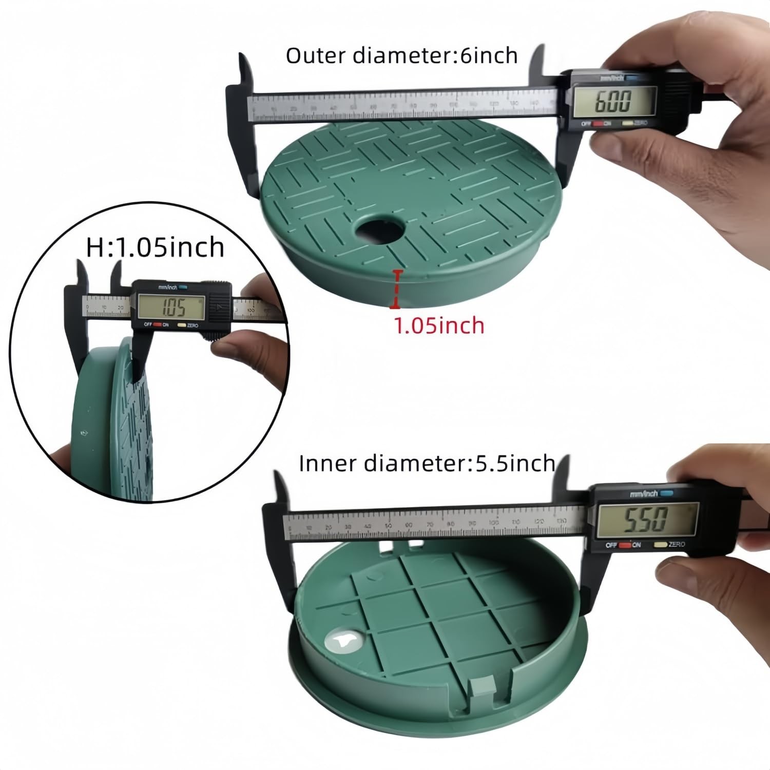 POFUIERKN 4 Pcs Green Plastic Round Irrigation Sprinkler Valve Box Cover, Uni…