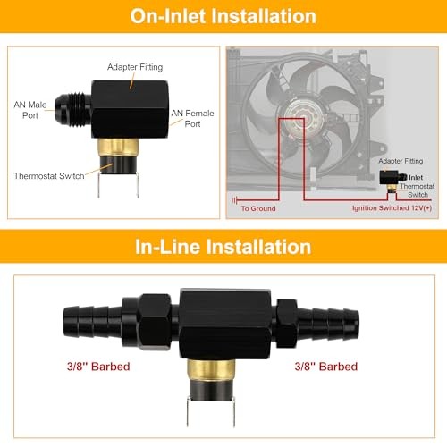 13021 in-Line 6AN Engine Remote Cooler Electric Fan Control Thermostat Switch