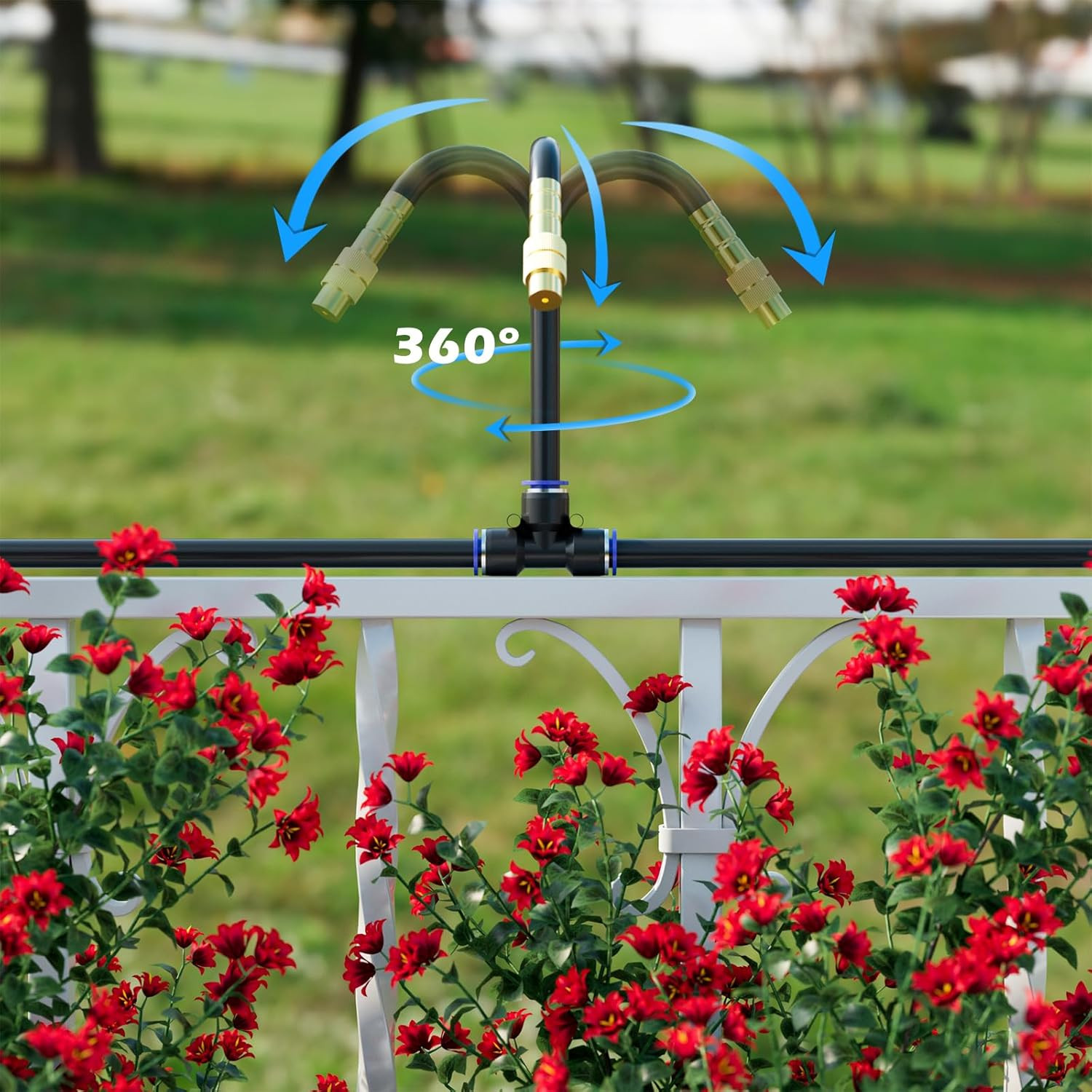 Drip Irrigation System 66 FT with 20 Nozzles, 360° Adjustable Bendable Garden Wa