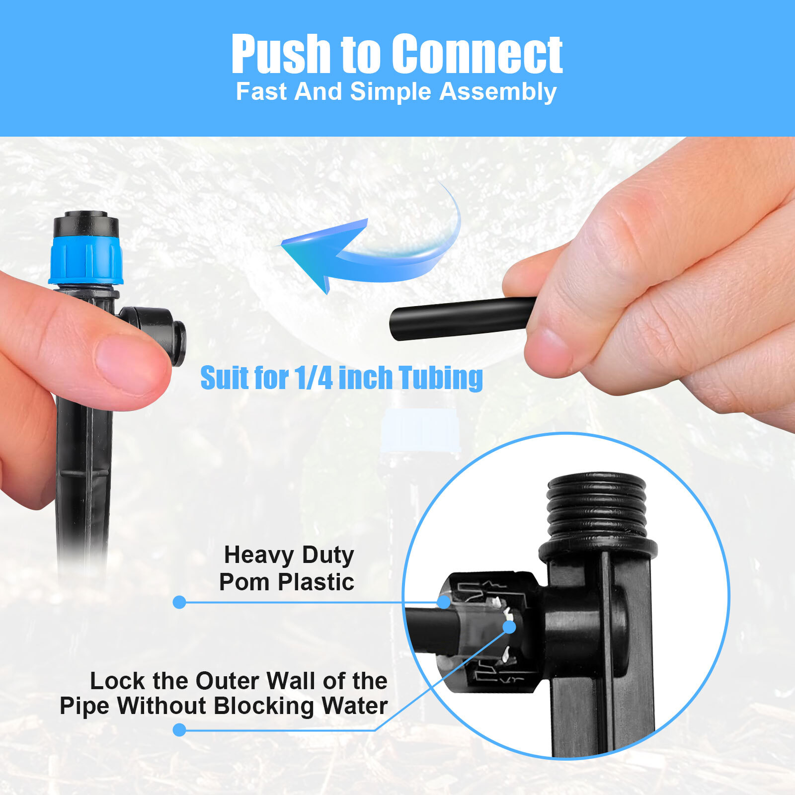 360° Adjustable Water Flow Irrigation Drippers Stake Emitter Garden Drip System