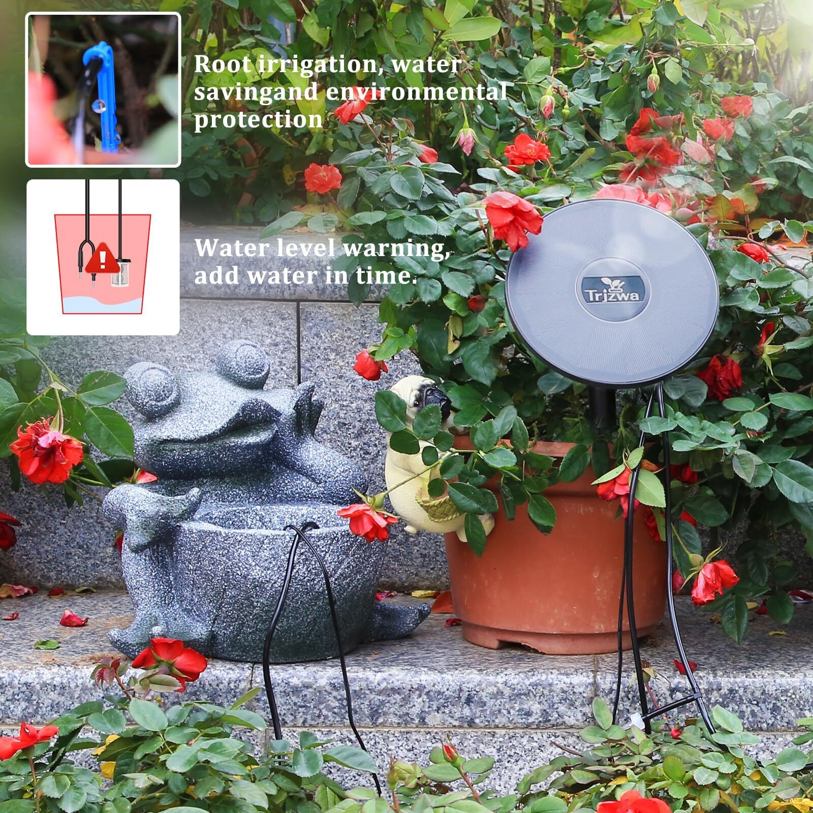 TRJZWA Solar Irrigation System ,Automatic Drip Irrigation Kit for Outdoor/Indoor