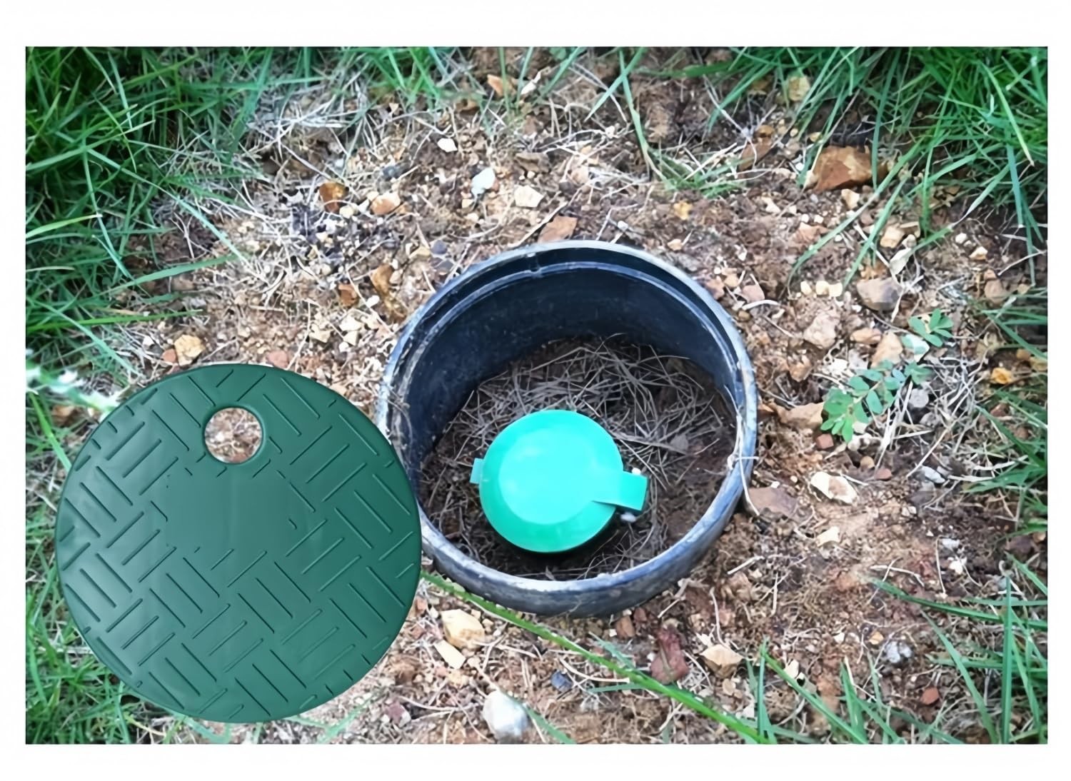 POFUIERKN 4 Pcs Green Plastic Round Irrigation Sprinkler Valve Box Cover, Uni…
