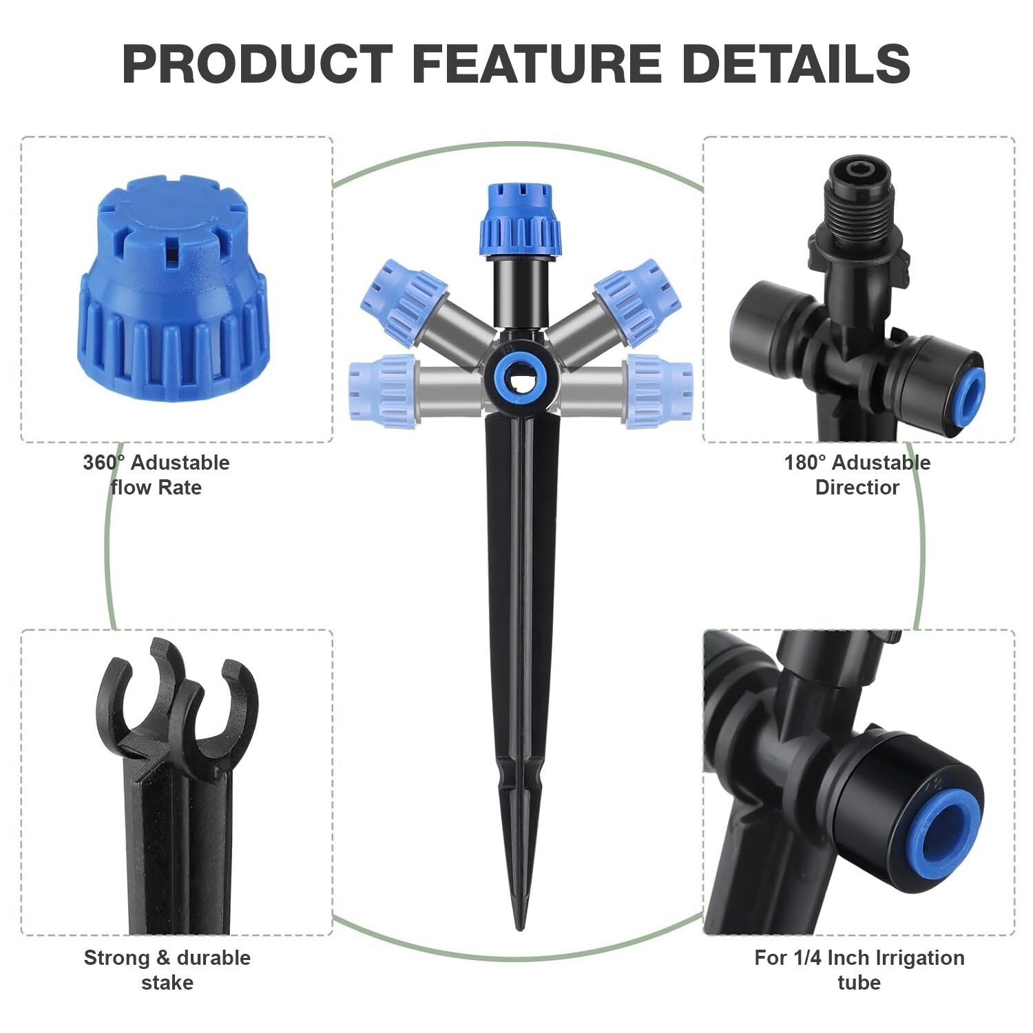 59′ Drip Irrigation Kit Quick Connector Garden Plant Hard Tubing Watering System