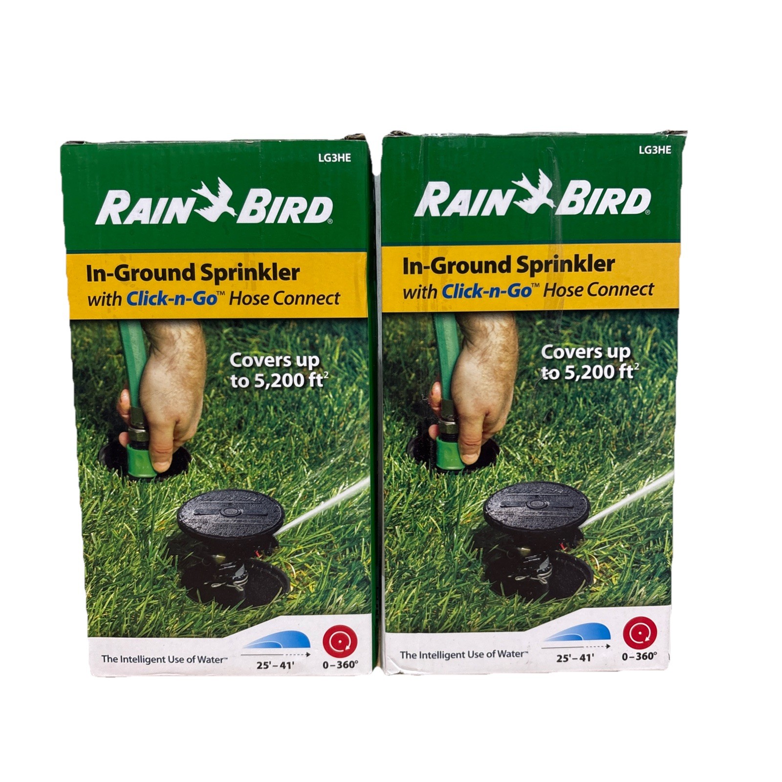 2 PACK- Rain Bird LG3HE In-Ground Impact Sprinkler with Click-N-Go Hose Connect