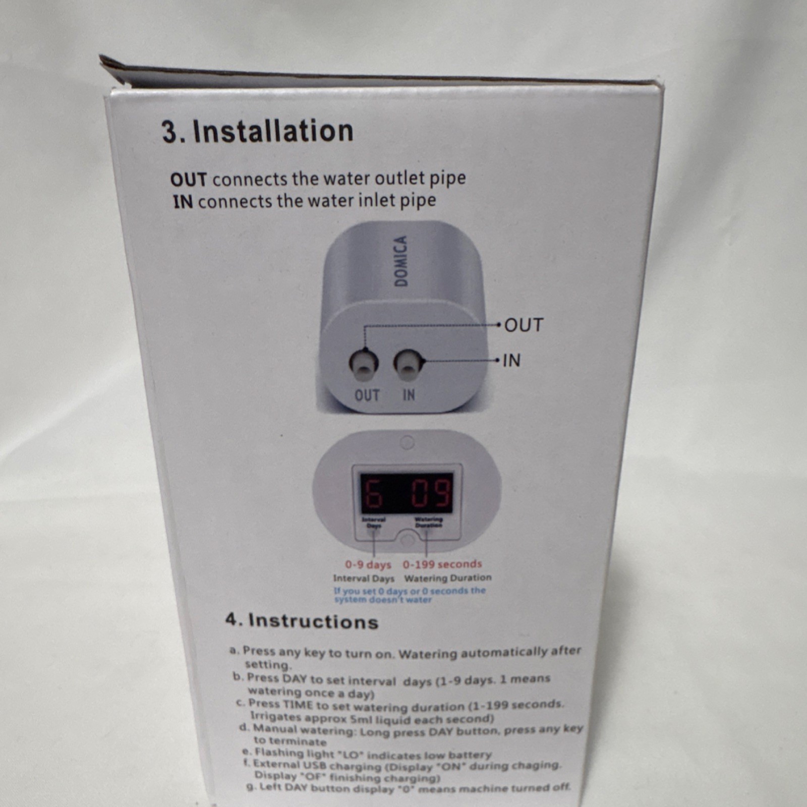 DOMICA Drip Irrigation Kit Digital Adjustable Flow USB Indoor 16 Emitters