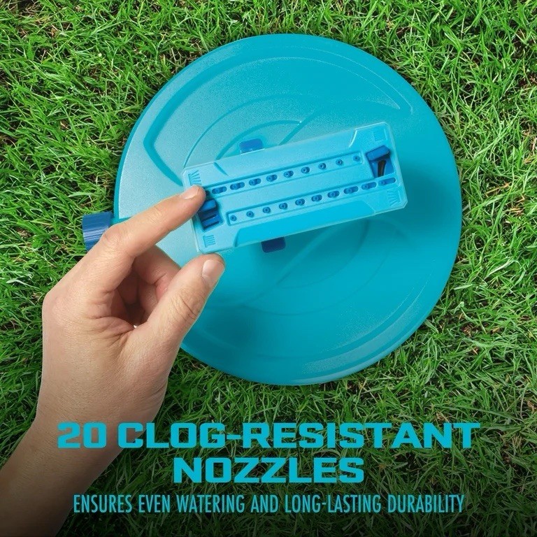 Aqua Joe AJ-OSPR20 Mini Gear-Driven Oscillating Sprinkler on Sled Base, NEW