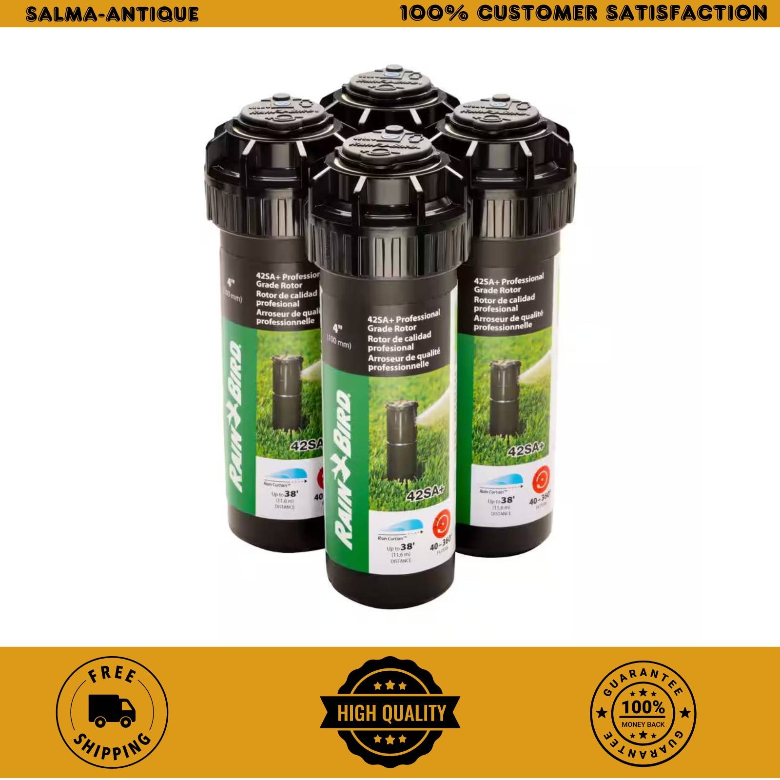 Rotor Sprinklers 42SA+ 4 in. Pop-Up Gear-Drive Adjustable 26-38 ft. (4-Pack)
