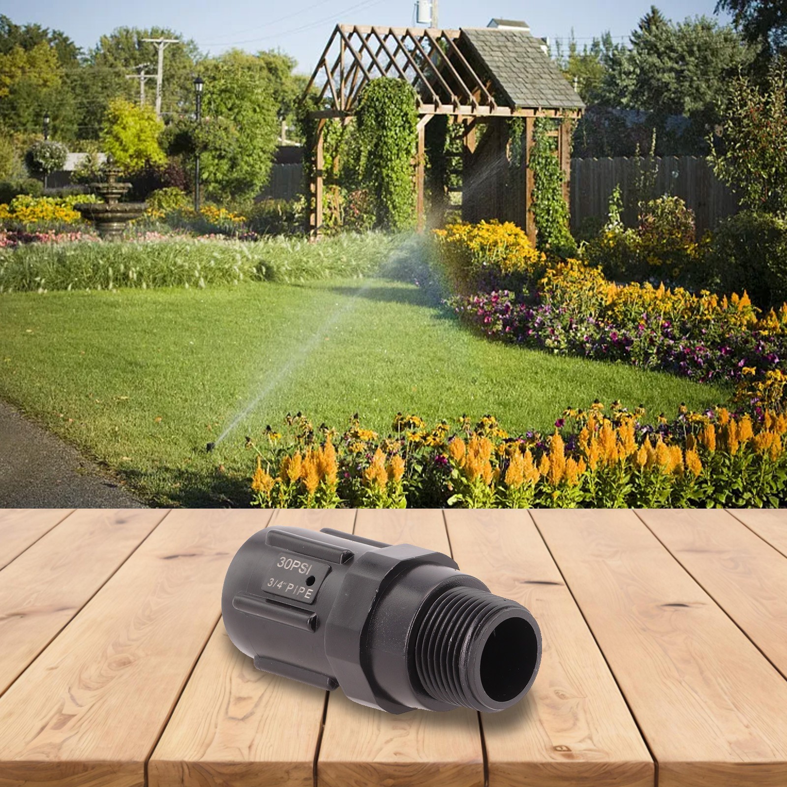 Pressure Regulator 10PSI Anti-Corrosion Black Drip Irrigation For Farm