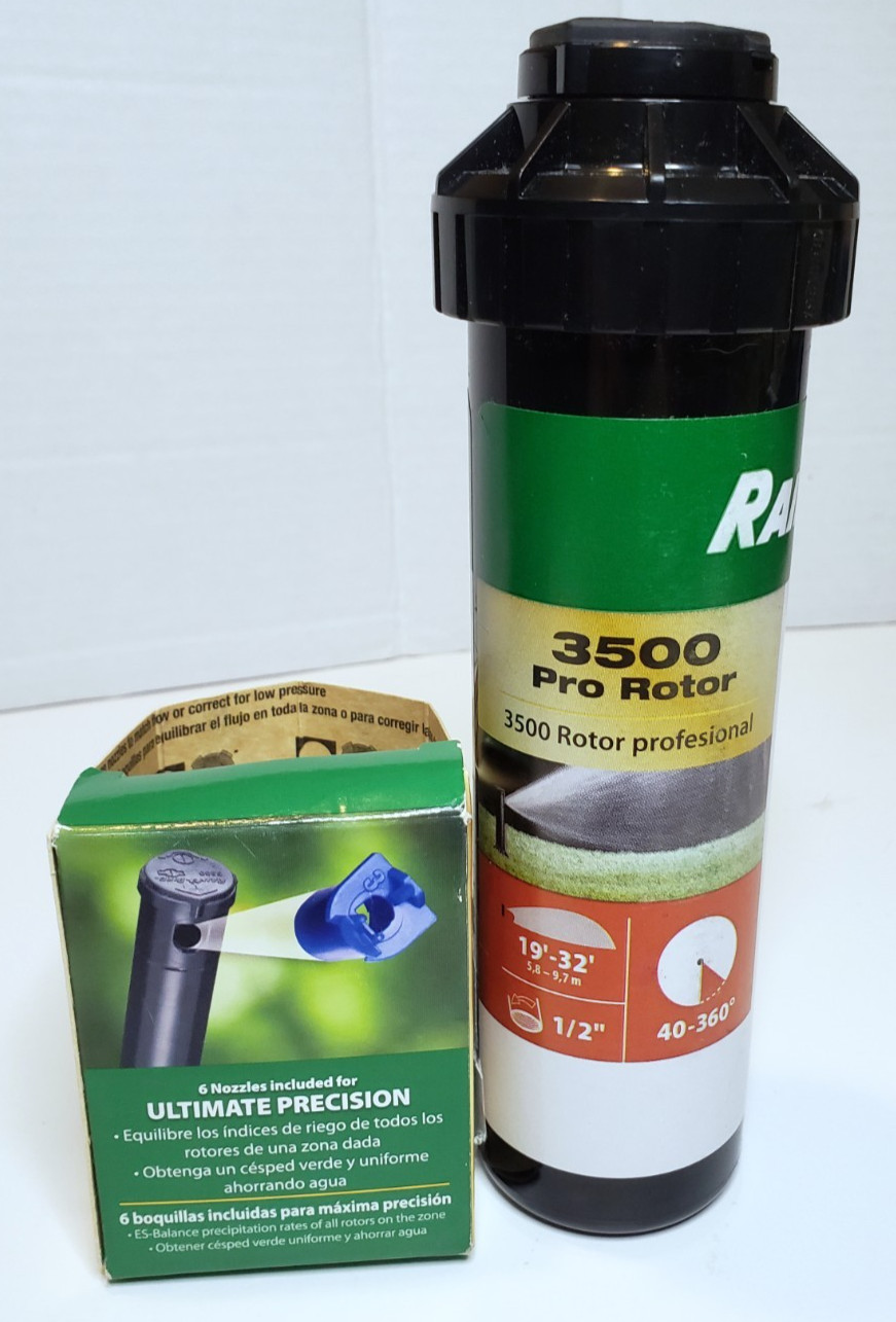 RainBird 3500 Series Pro Rotor Pop-Up Sprinkler with 1/2′ inlet 19′-32′ distance