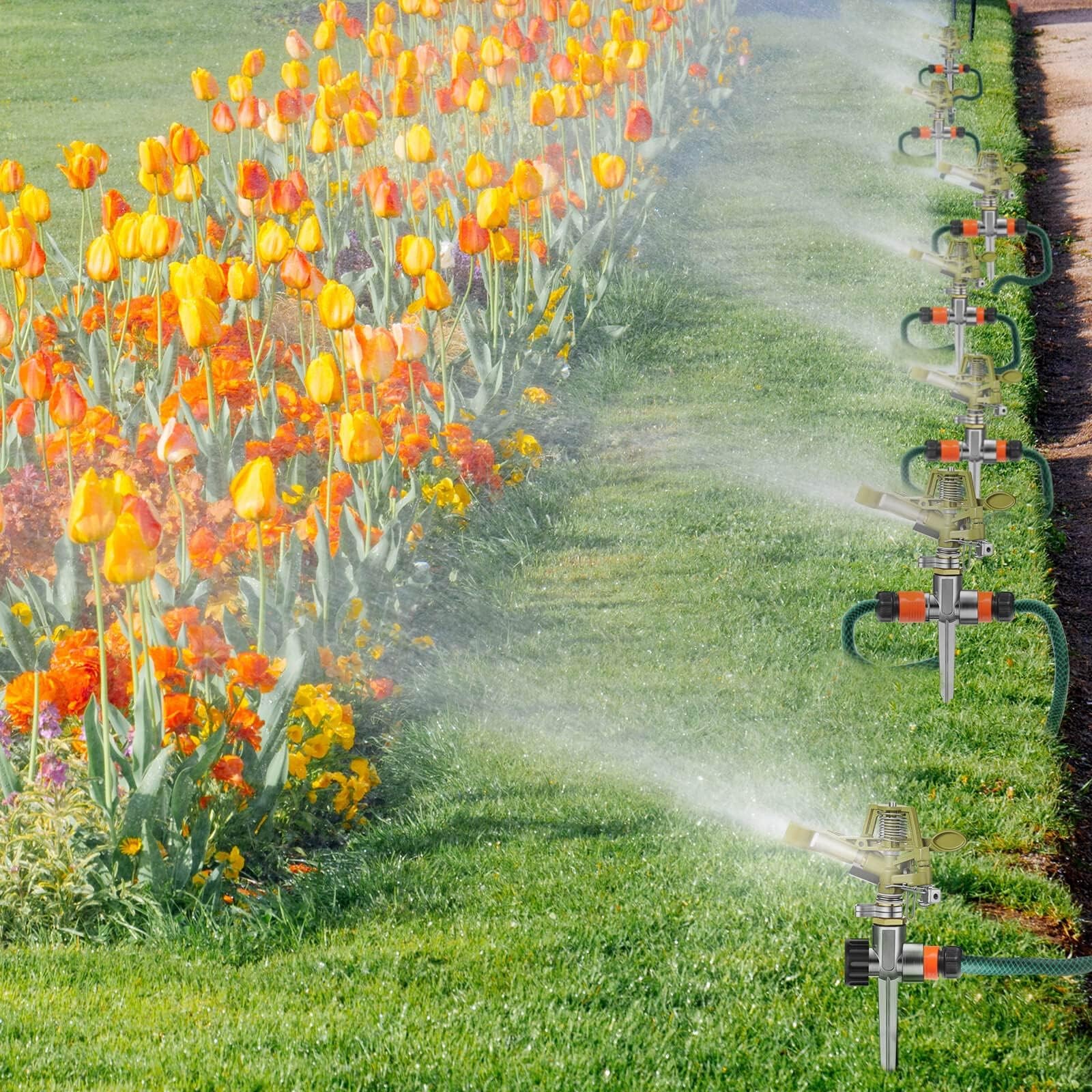 Chengu 4 Set Zinc Alloy Water Sprinklers Heads for Lawns Yard Multicolor