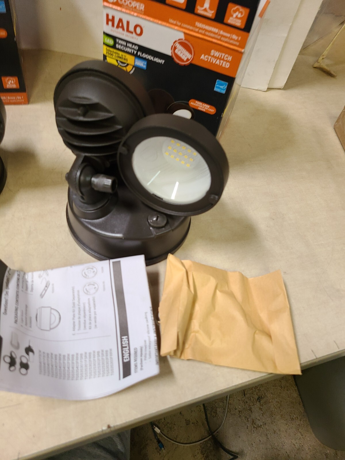 Lot of 2 Halo TGS Series Switch Hardwired LED Bronze Floodlight
