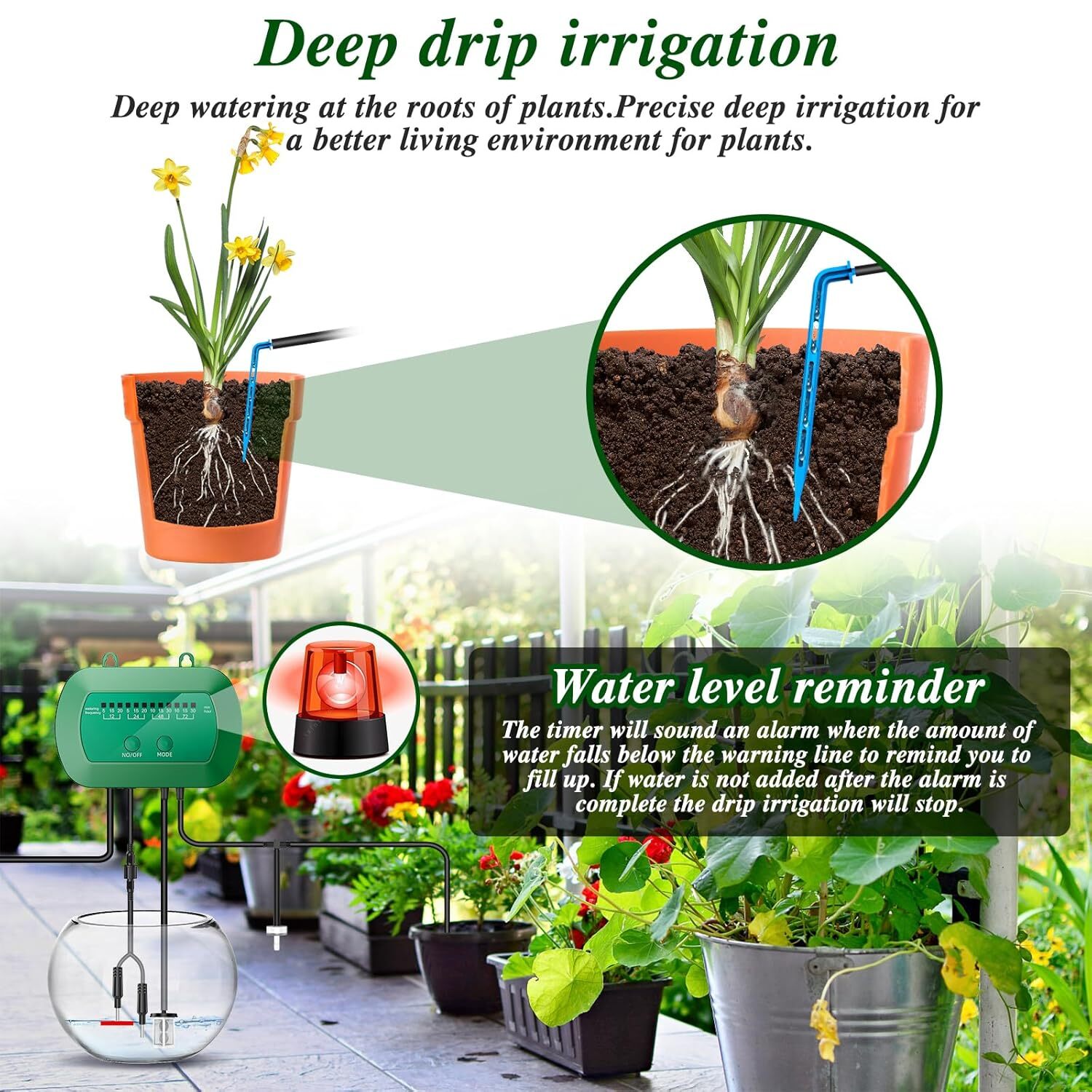 100/50ft Solar Irrigation System for Automatic Plants Watering, Drip Irrigation