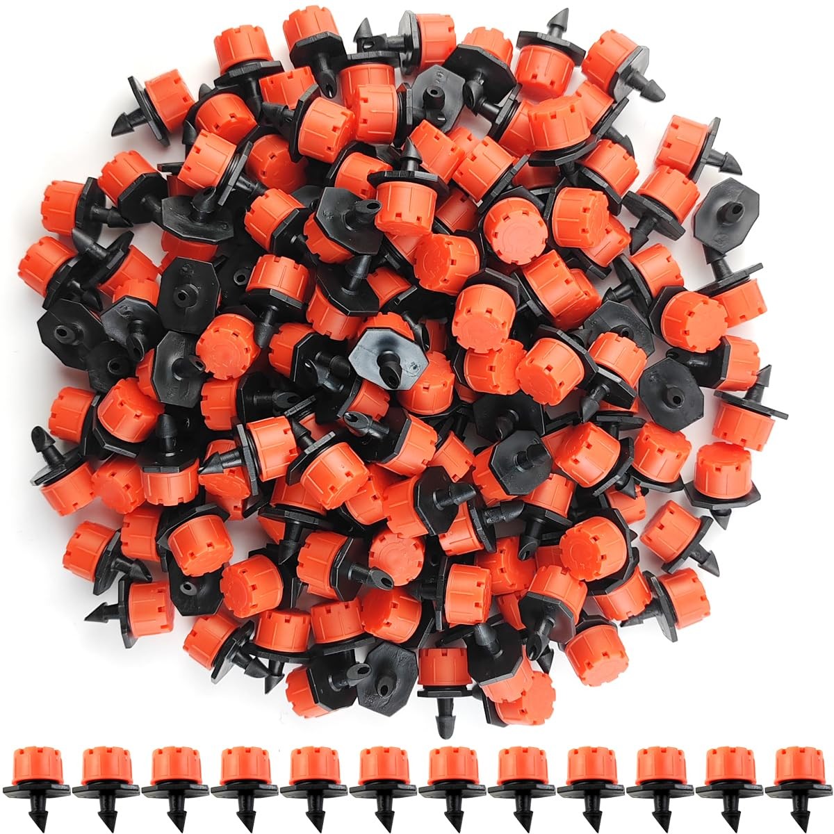 150PCS Adjustable Irrigation Drippers Sprinklers 1/4 Inch Emitter Dripper