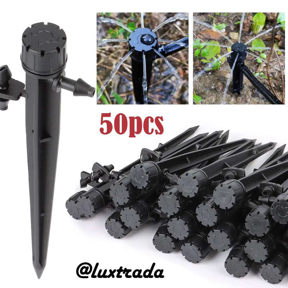 50pcs 360° Irrigation Drippers Drip Emitters Micro Spray Adjustable Sprinkler