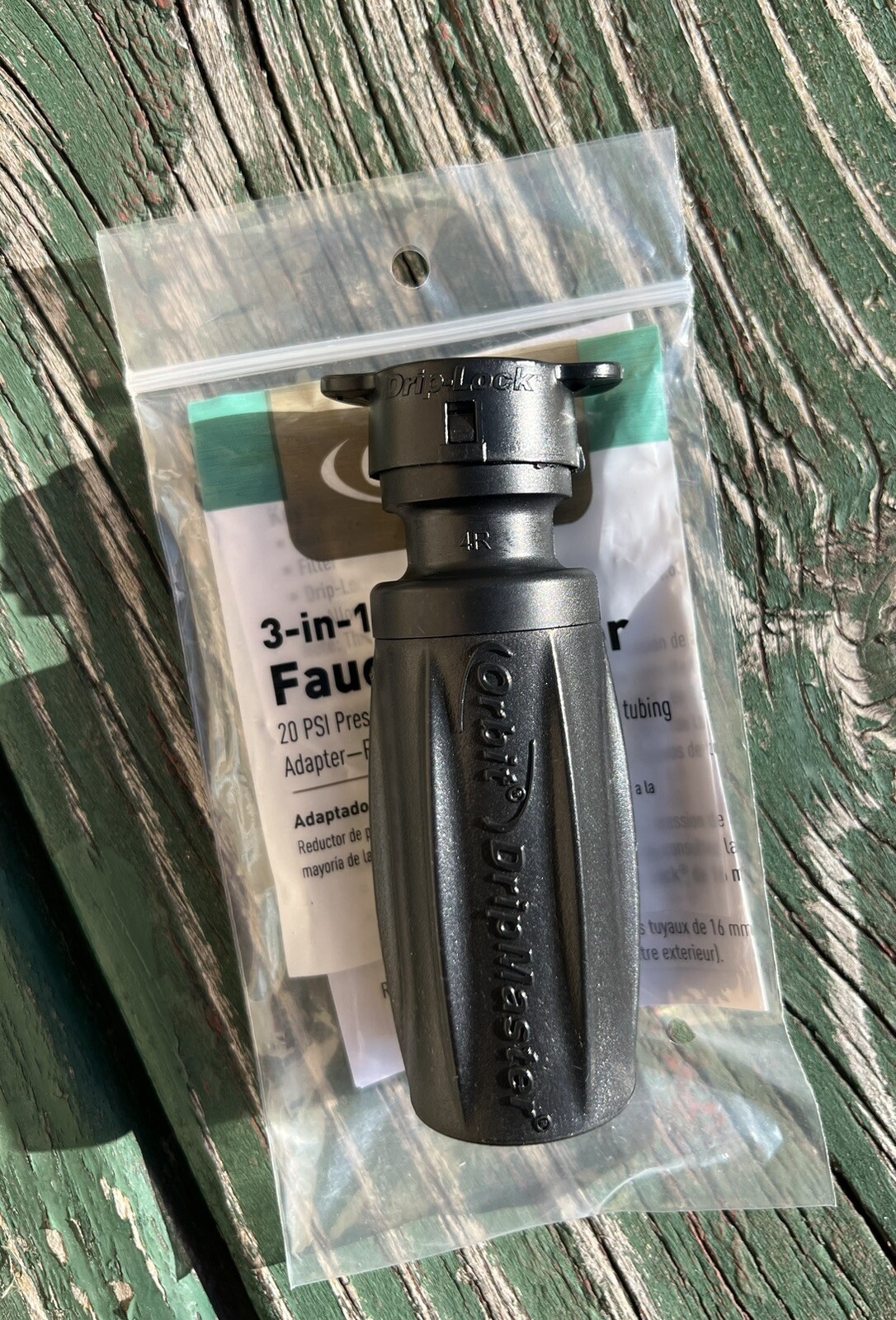 ORBIT 3-in-1 Drip-Lock 5/8-in Hose Faucet Adapter to 1/2 in Tubing 67738