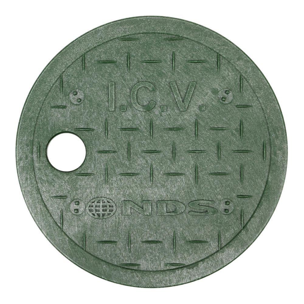 6 in. Round Valve Box and Cover, Black Box, Green ICV Cover