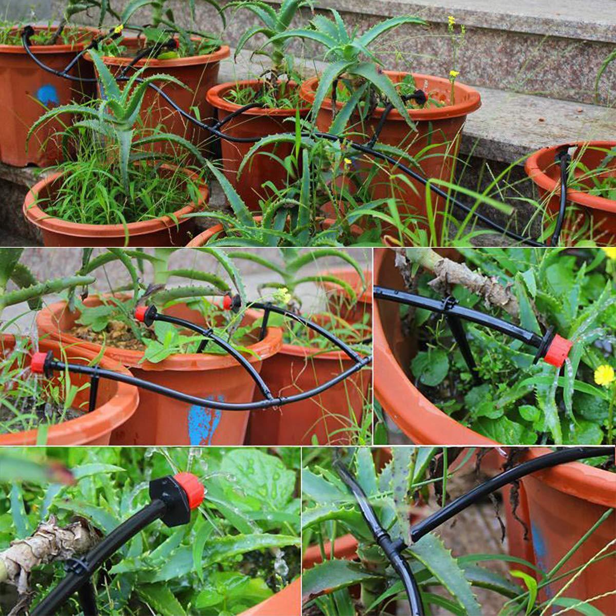 100ft Drip Irrigation System Garden Plant Self Watering Hose Micro Sprinkler Kit