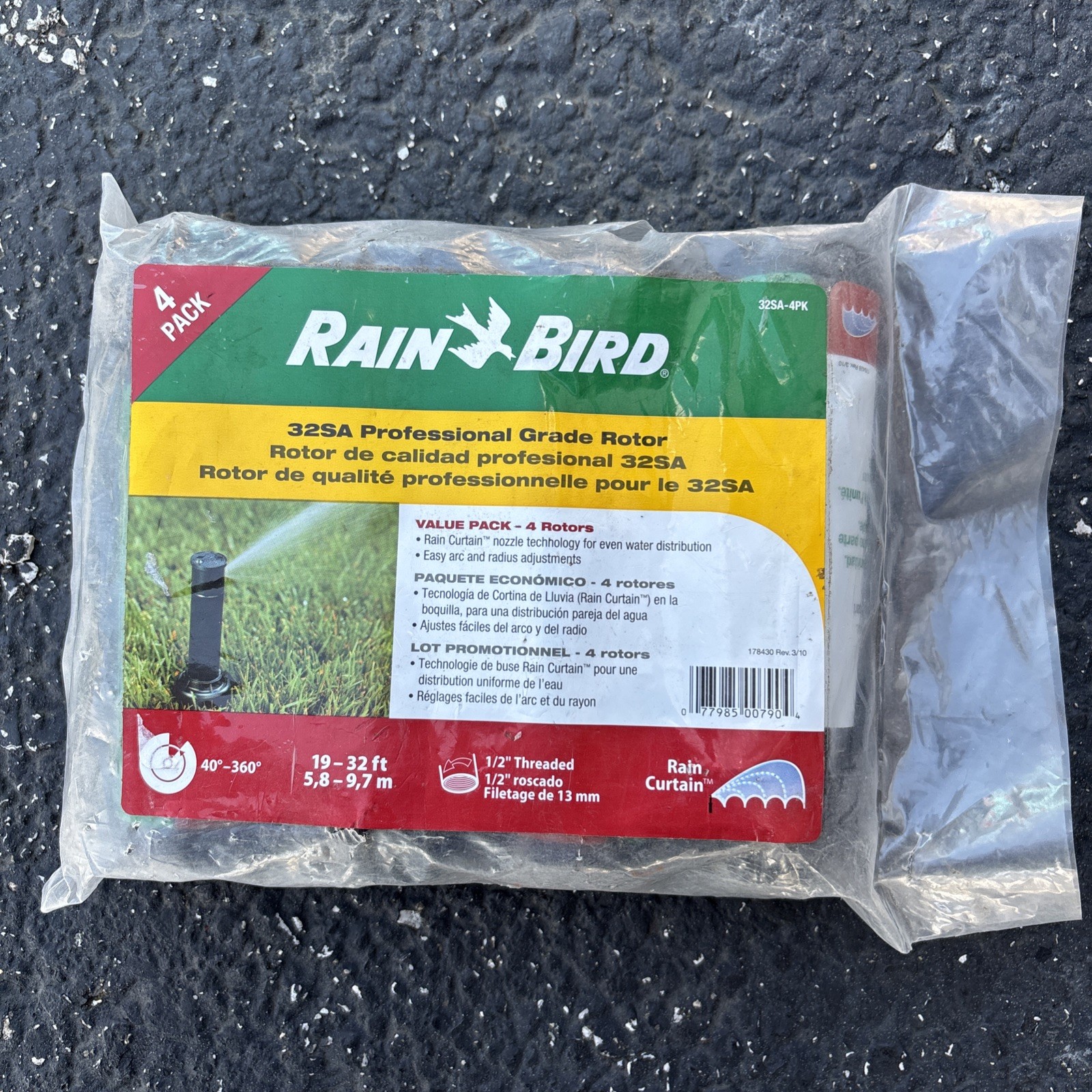 Rain Bird 32SA Rotor Sprinkler Heads (4-Pack) 19-32ft 40°-360°