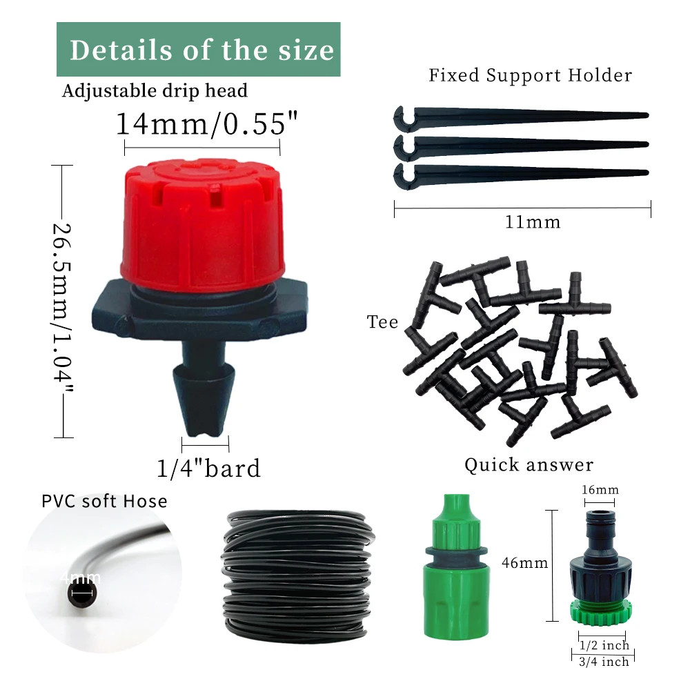 OASIS 50M-5M DIY Drip Irrigation System Automatic Watering Garden Hose Micro Dri