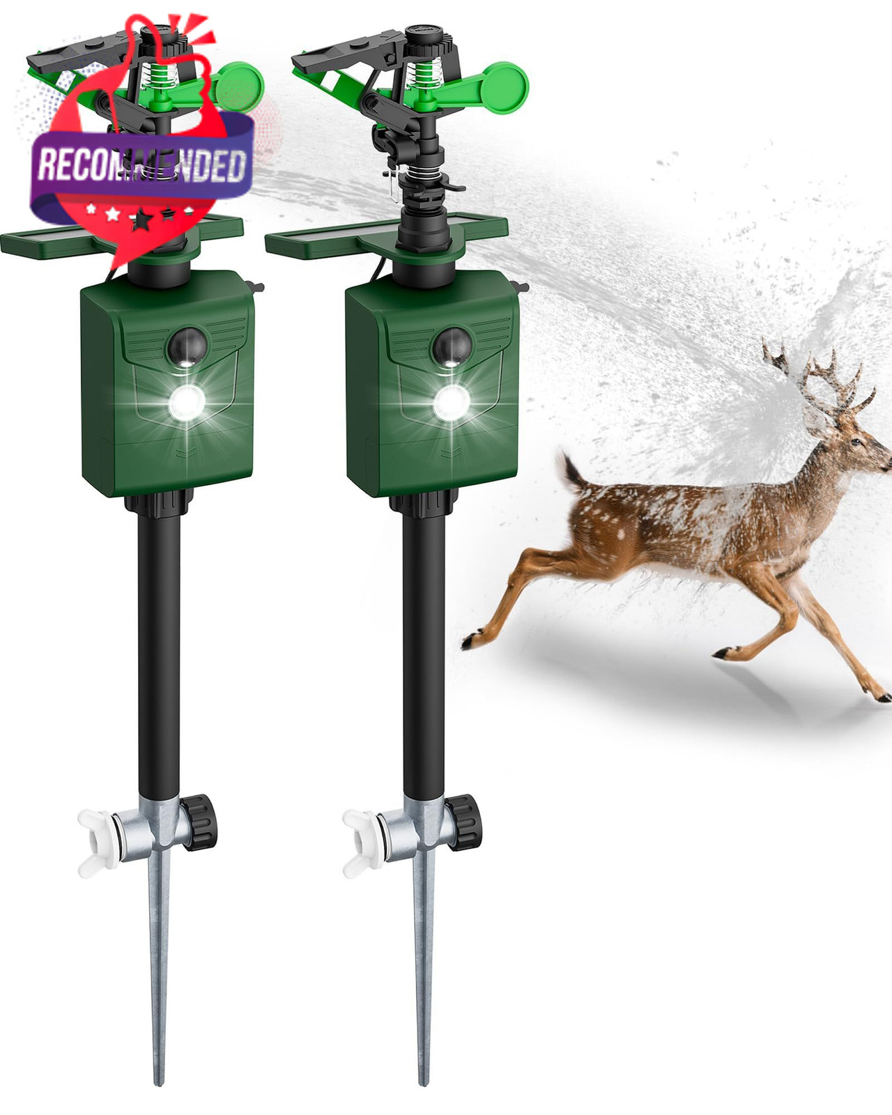 Motion-activated Sprinkler, Solar Animal Repellent Outdoor – Deer Cat Deterrent