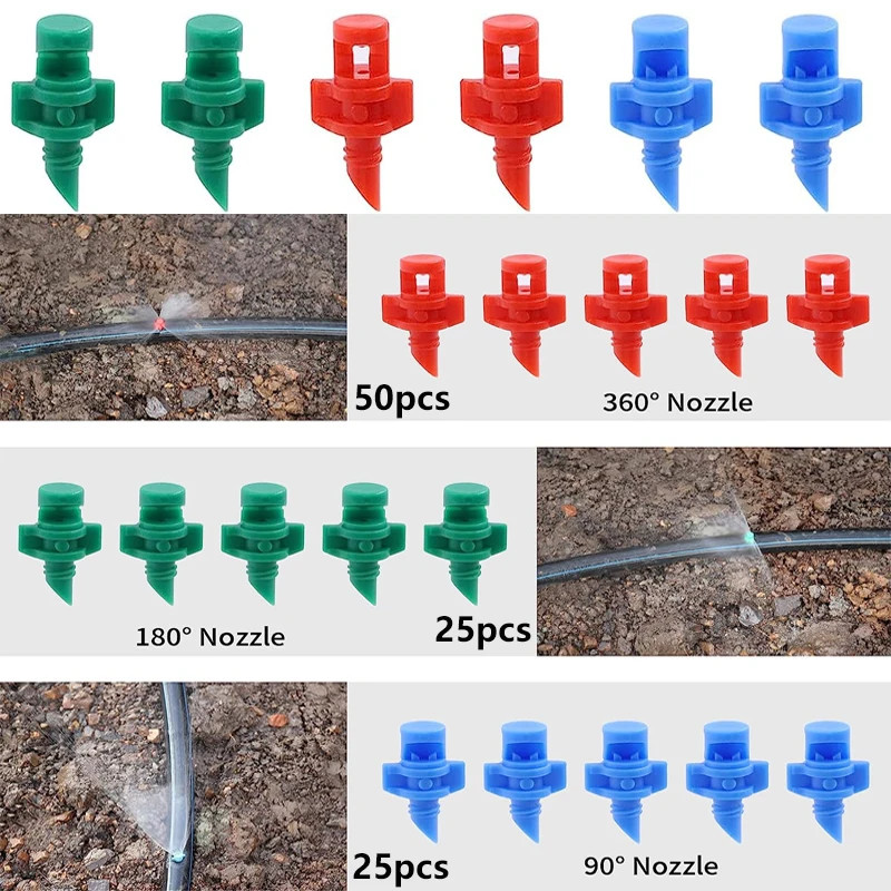 25-100Pcs 90 180 360 Angle Simple Refraction Sprinkler Nozzle Head High Quality